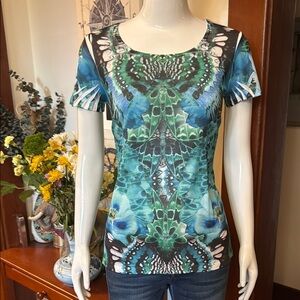 NWT Style&Co size small Blue and Green Patterned Women's Top